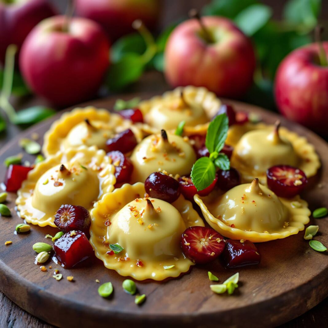 Ravioli mit Rotwein-Äpfeln Rezept Ravioli mit Rotwein-Äpfeln Rezept