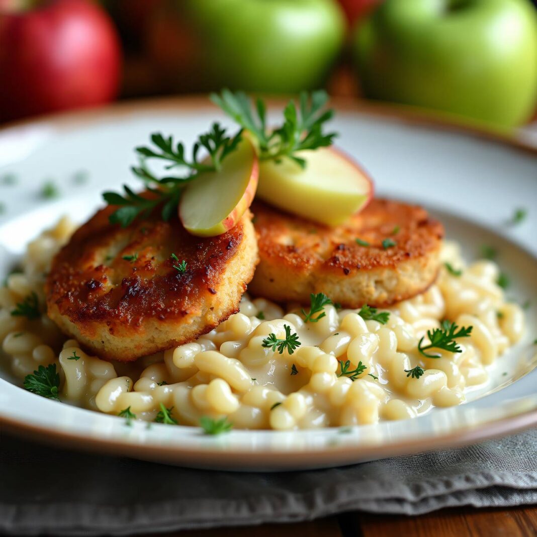 Rehschnitzelchen auf Apfel-Risotto Rezept Rehschnitzelchen auf Apfel-Risotto Rezept