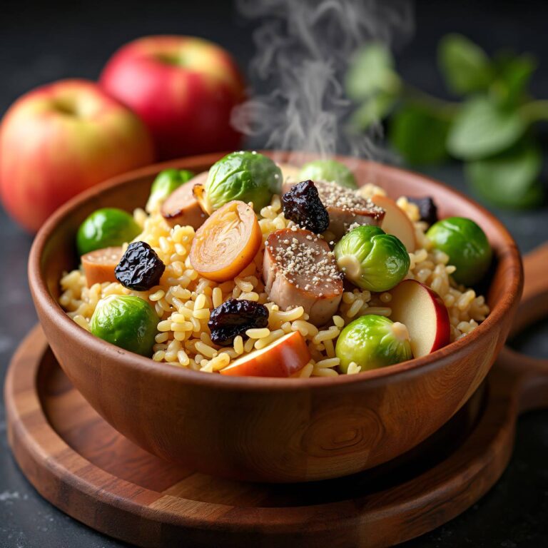 Reispfanne mit Geschnetzeltem und Rosenkohl Rezept