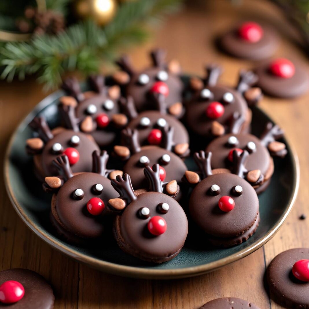 Rentiere (gefüllte Schokoladenplätzchen) Rezept Rentiere (gefüllte Schokoladenplätzchen) Rezept