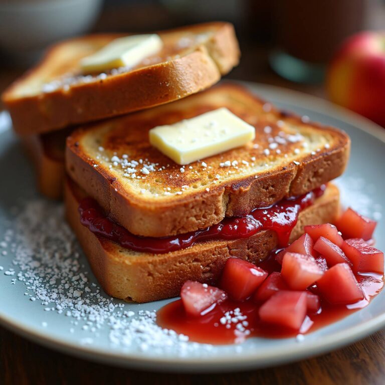 Rhabarber-Apfel-Toast Rezept