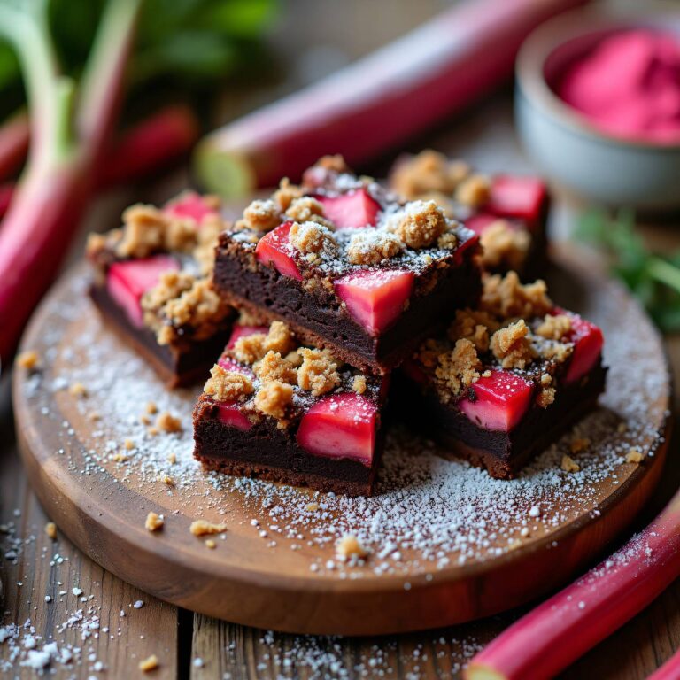 Rhabarber-Crumble-Brownies Rezept