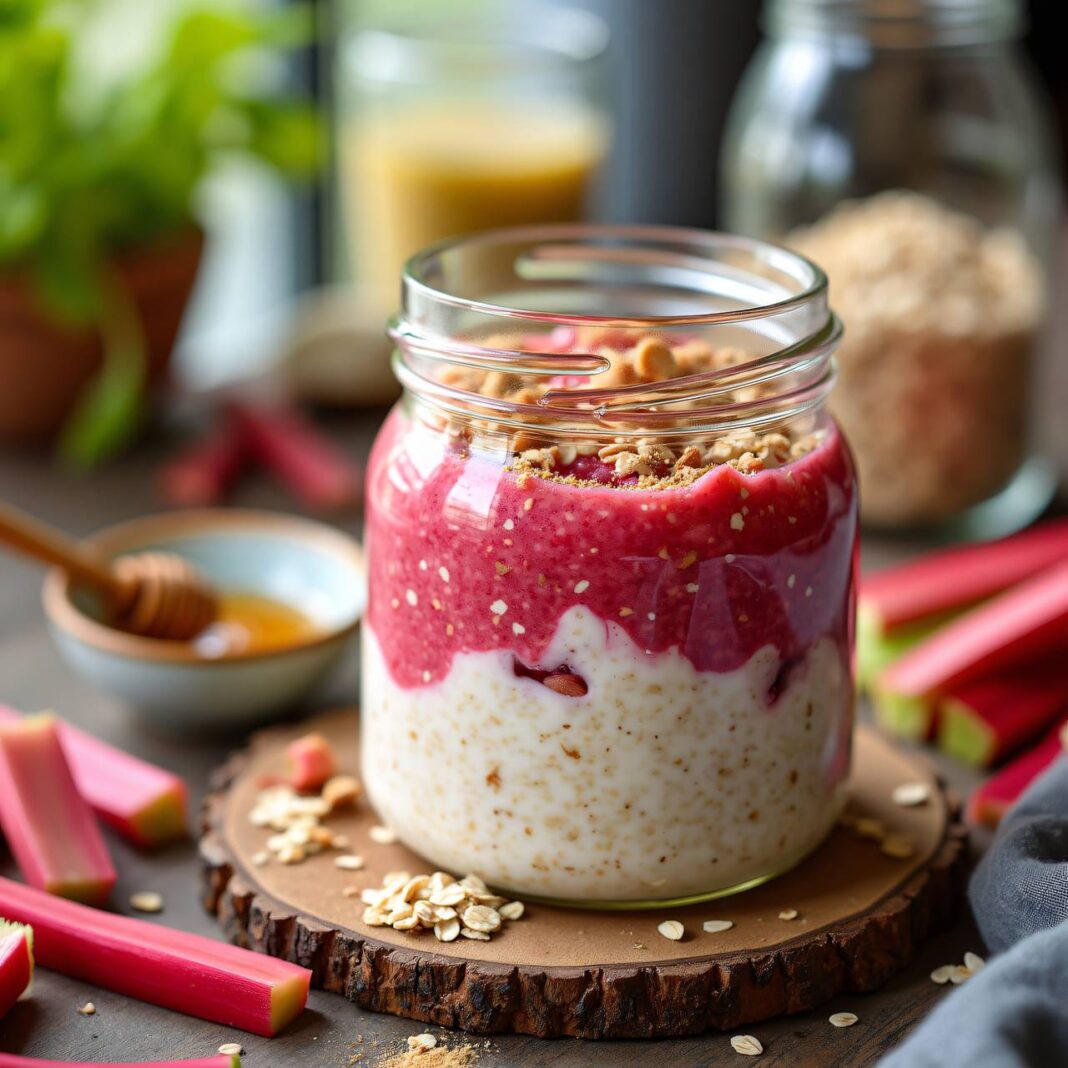 Rhabarber-Overnight-Oats (Proats) Rezept Rhabarber-Overnight-Oats (Proats) Rezept