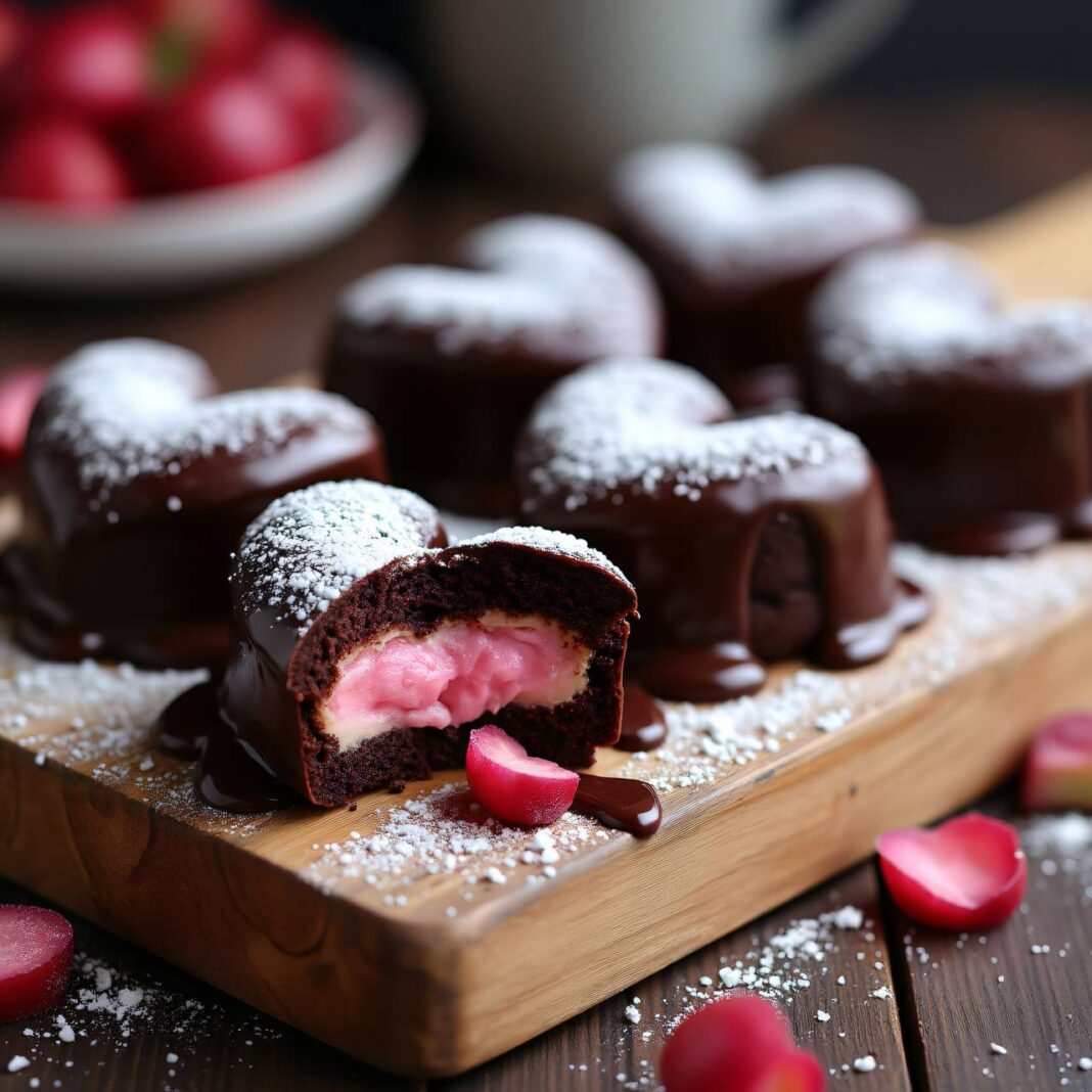 Rhabarber-Schokoladen-Herzen Rezept Rhabarber-Schokoladen-Herzen Rezept