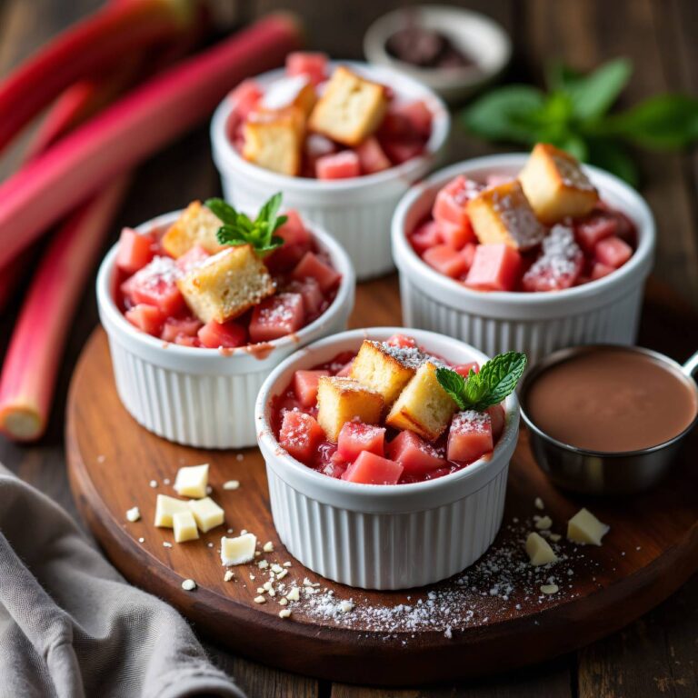 Rhabarberauflauf mit Schokoladensauce Rezept