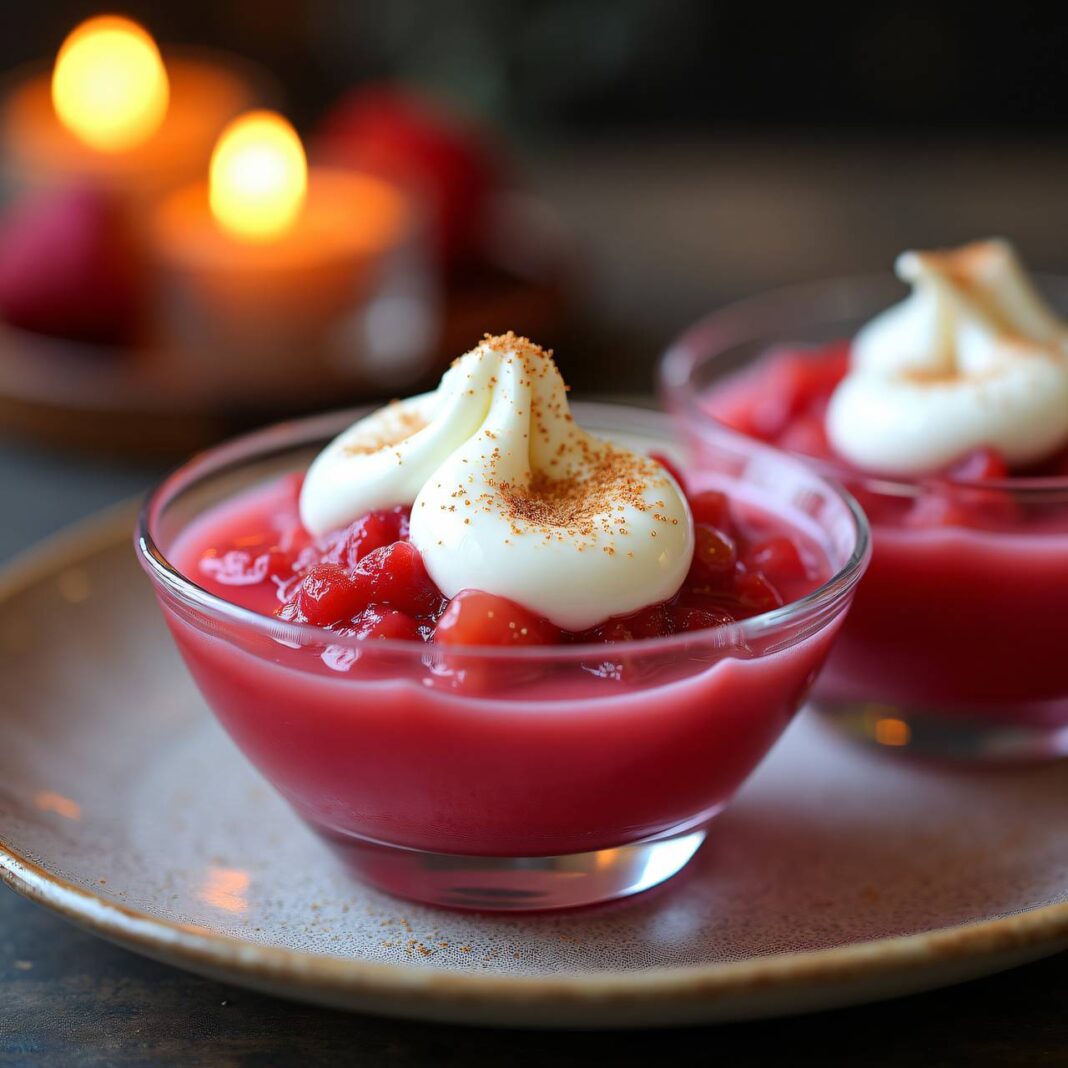 Rhabarbergrütze mit Vanillequark Rezept Rhabarbergrütze mit Vanillequark Rezept