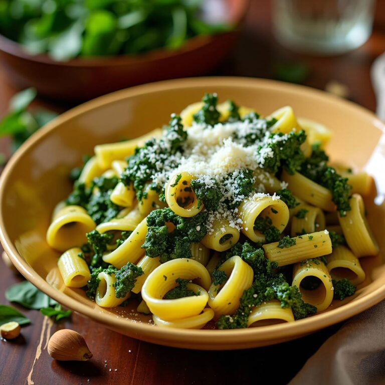 Rigatoni mit Blattgemüse-Pesto Rezept