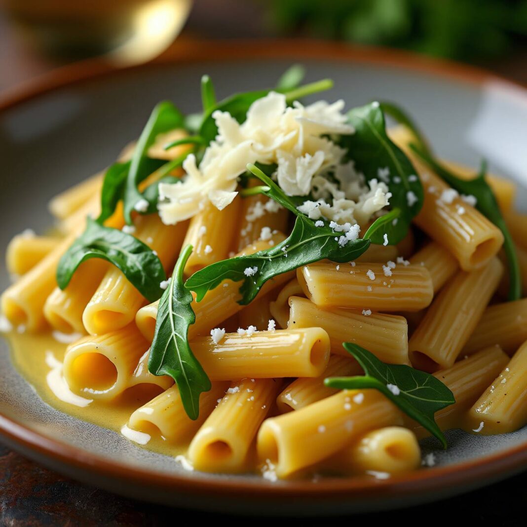 Rigatoni mit Rucola an Schaumweinsauce Rezept Rigatoni mit Rucola an Schaumweinsauce Rezept
