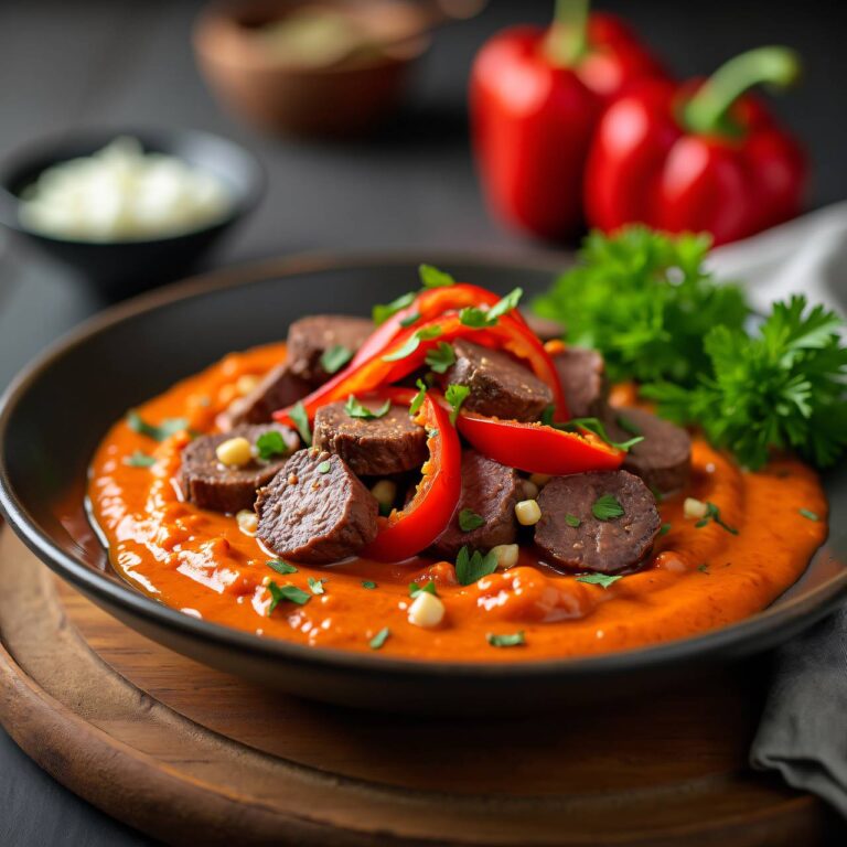 Rindergeschnetzeltes mit Paprika-Sahnesauce Rezept
