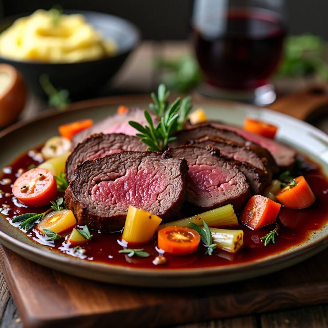 Rinderschmorbraten in Rotwein Rezept Rinderschmorbraten in Rotwein Rezept