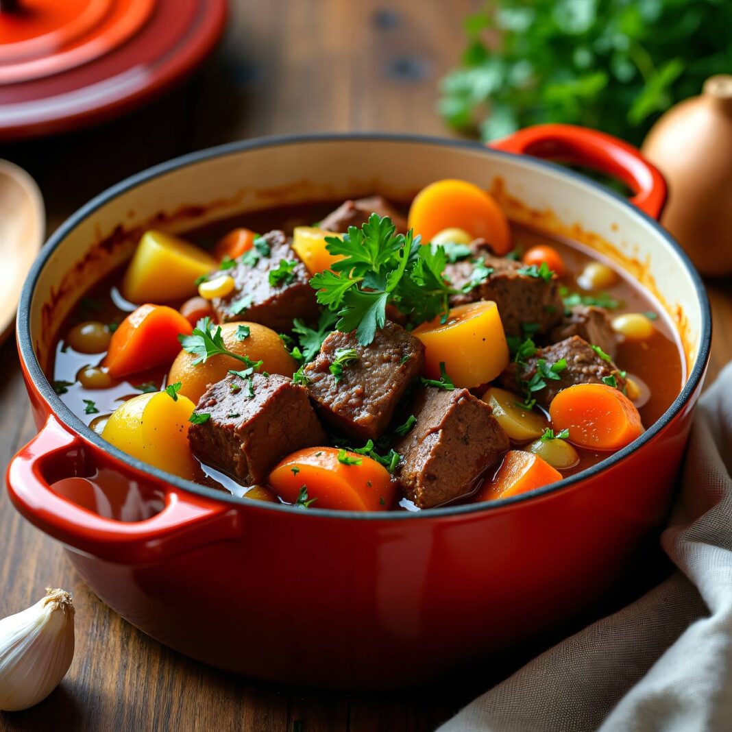 Rindfleisch-Gemüse-Gulasch aus dem Ofen Rezept Rindfleisch-Gemüse-Gulasch aus dem Ofen Rezept