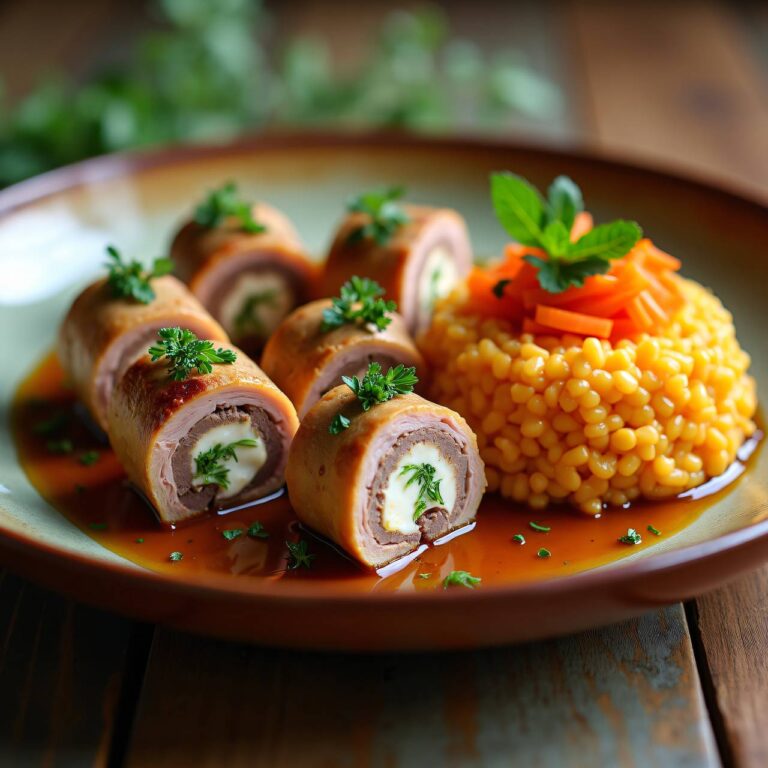 Rindfleisch-Hühner-Rollen Rezept