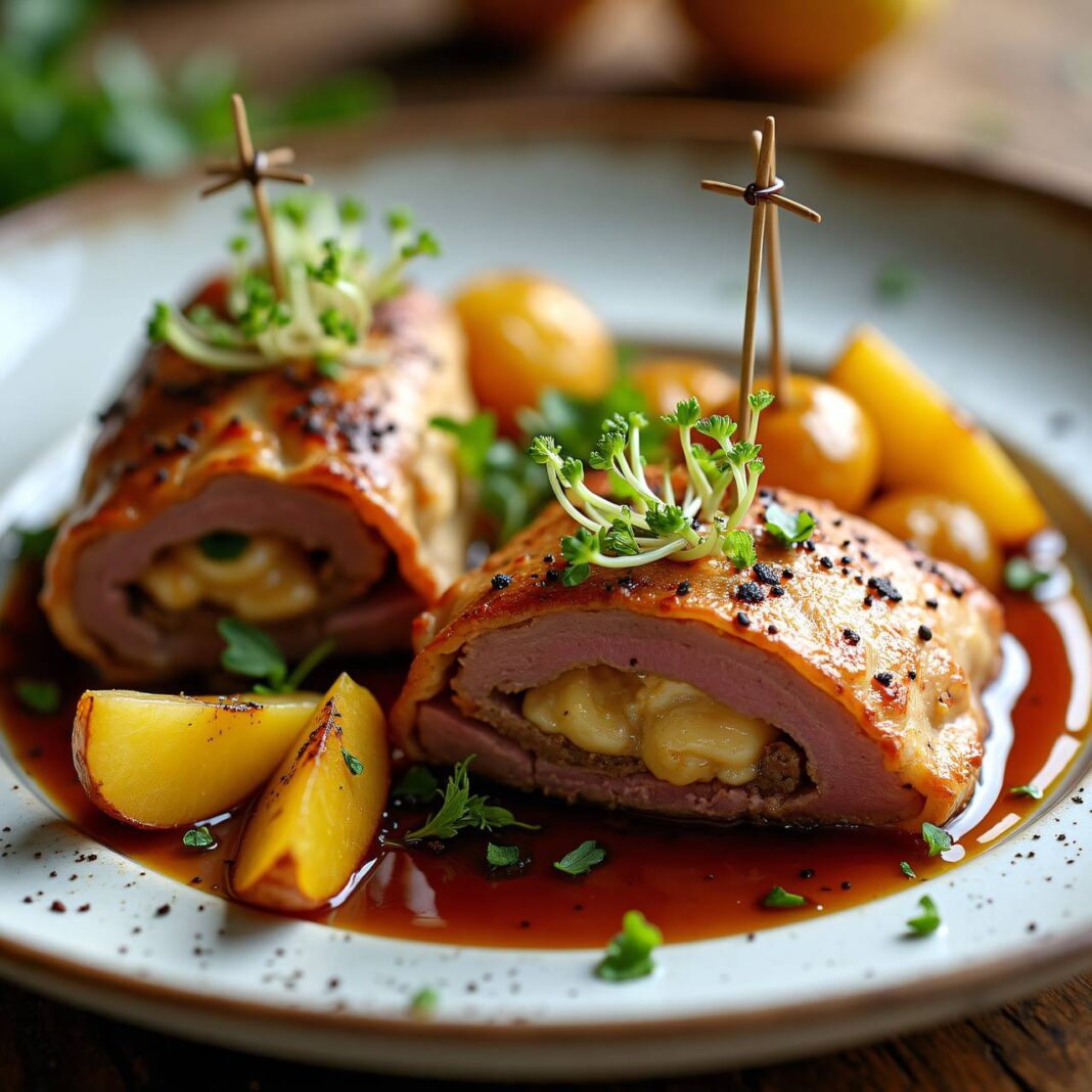 Rindfleisch-Taschen mit Birnen-Senf-Füllung Rezept Rindfleisch-Taschen mit Birnen-Senf-Füllung Rezept