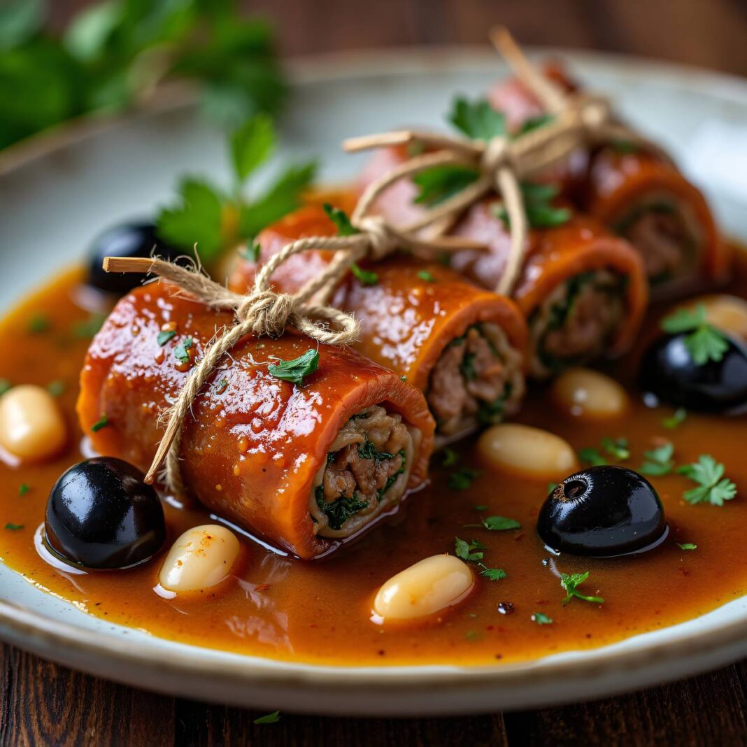 Rinds-Rouladen mit Commandaria Rezept Rinds-Rouladen mit Commandaria Rezept