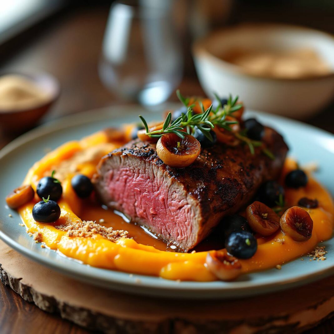 Rindsbraten mit getrockneten Heidelbeeren Rezept Rindsbraten mit getrockneten Heidelbeeren Rezept