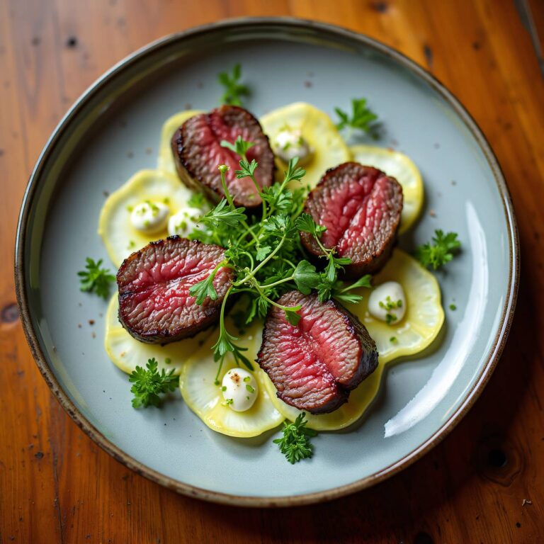 Rindsfilet auf Kohlrabi-Carpaccio Rezept