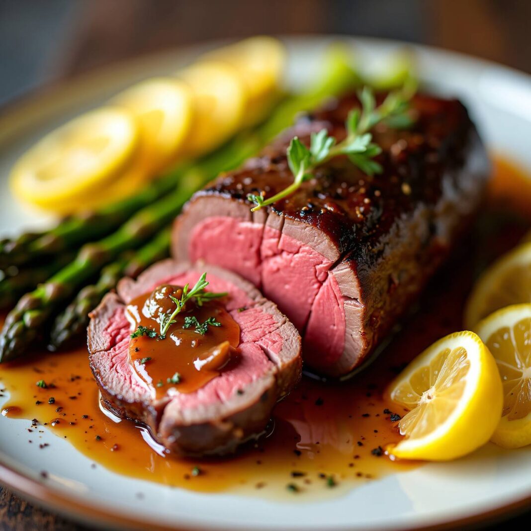 Rindsfilet mit karamellisierten Spargeln und Kaffee-Butter Rezept Rindsfilet mit karamellisierten Spargeln und Kaffee-Butter Rezept