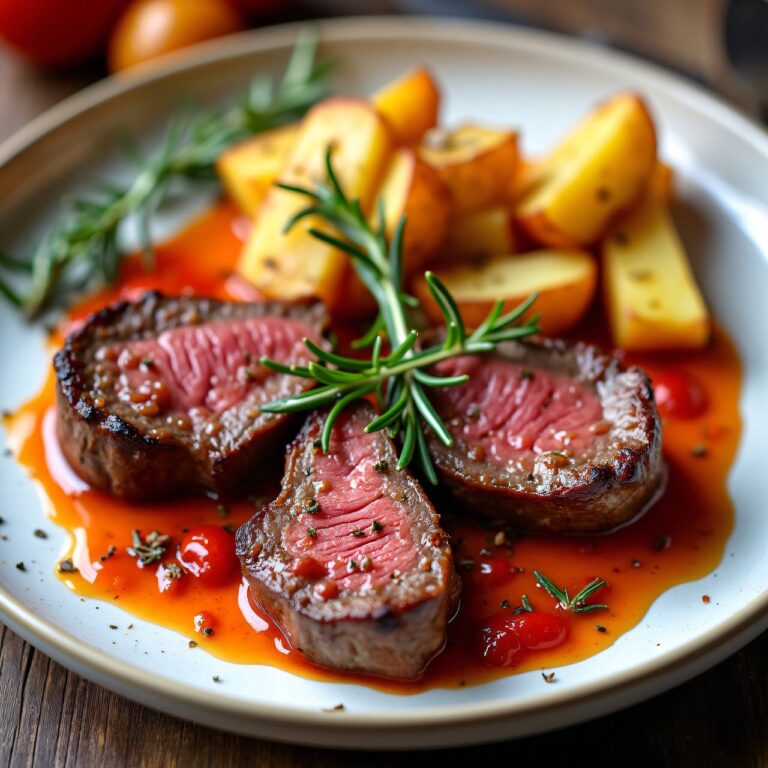 Rindshuft-Steaks mit Rosmarin-Kartoffeln Rezept