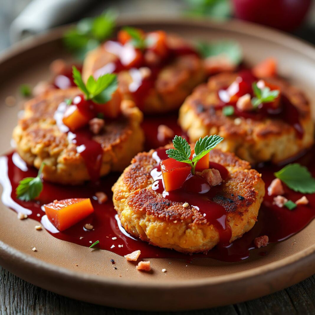 Rindsplätzchen mit Pflaumen-Piment-Sauce Rezept Rindsplätzchen mit Pflaumen-Piment-Sauce Rezept