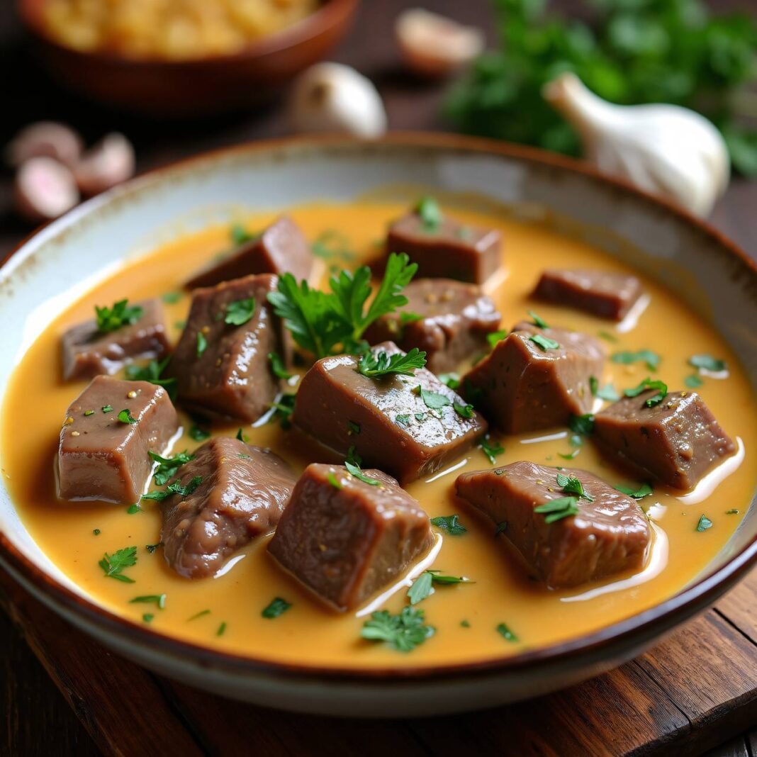 Rindsragout mit Sahnesauce Rezept Rindsragout mit Sahnesauce Rezept