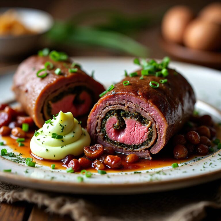 Rindsrouladen mit Rosinen-Zwiebel-Füllung Rezept