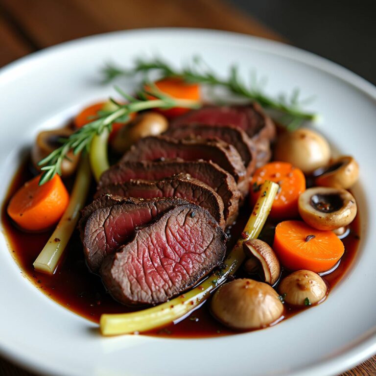 Rindsschmorbraten mit Merlot und Trompetenpilzen Rezept