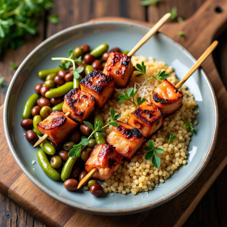Rippli-Spieße zu Bohnen und Gerste Rezept