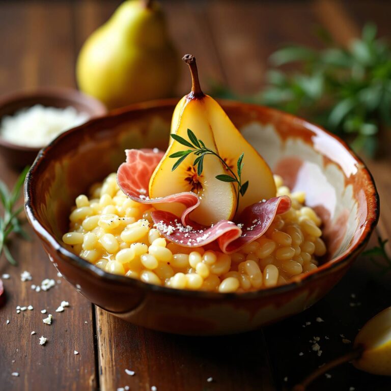 Risotto mit Birnen und luftgetrocknetem Rindfleisch Rezept