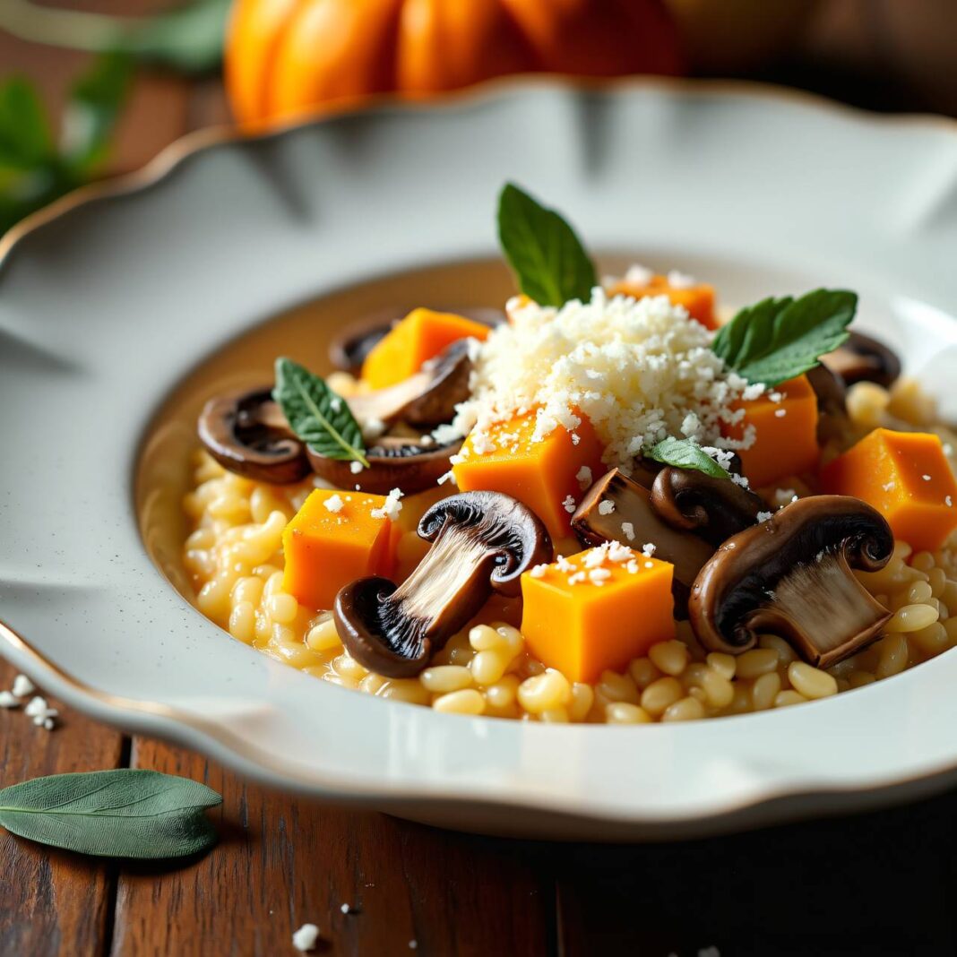 Risotto mit Kürbis und Pilzen Rezept Risotto mit Kürbis und Pilzen Rezept