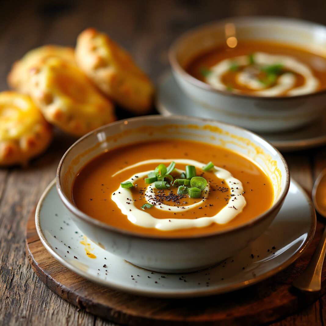 Roggensuppe mit Käseplätzchen Rezept Roggensuppe mit Käseplätzchen Rezept