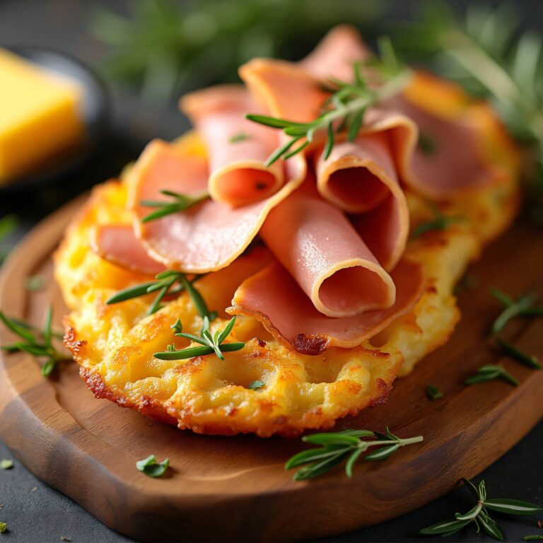 Rohe Röstkartoffeln mit Schinken-Käse-Röllchen Rezept