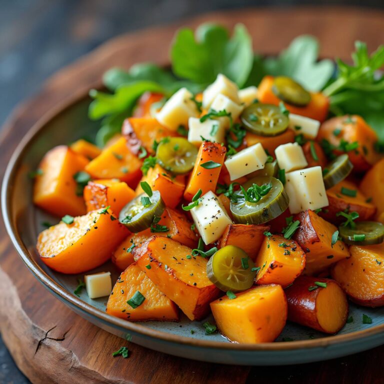 Rohr-Süßkartoffeln mit Käsesalat Rezept
