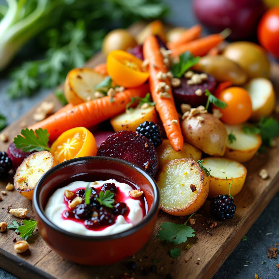 Rohrgemüse mit Beeren-Paprika-Quark Rezept Rohrgemüse mit Beeren-Paprika-Quark Rezept