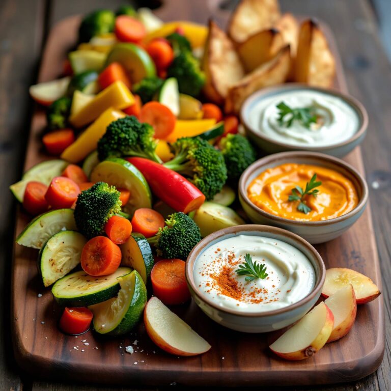 Rohrgemüse mit dreierlei Dips Rezept