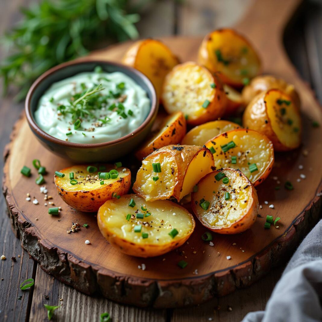 Rohrkartoffeln mit Kräuter-Quarksauce Rezept Rohrkartoffeln mit Kräuter-Quarksauce Rezept