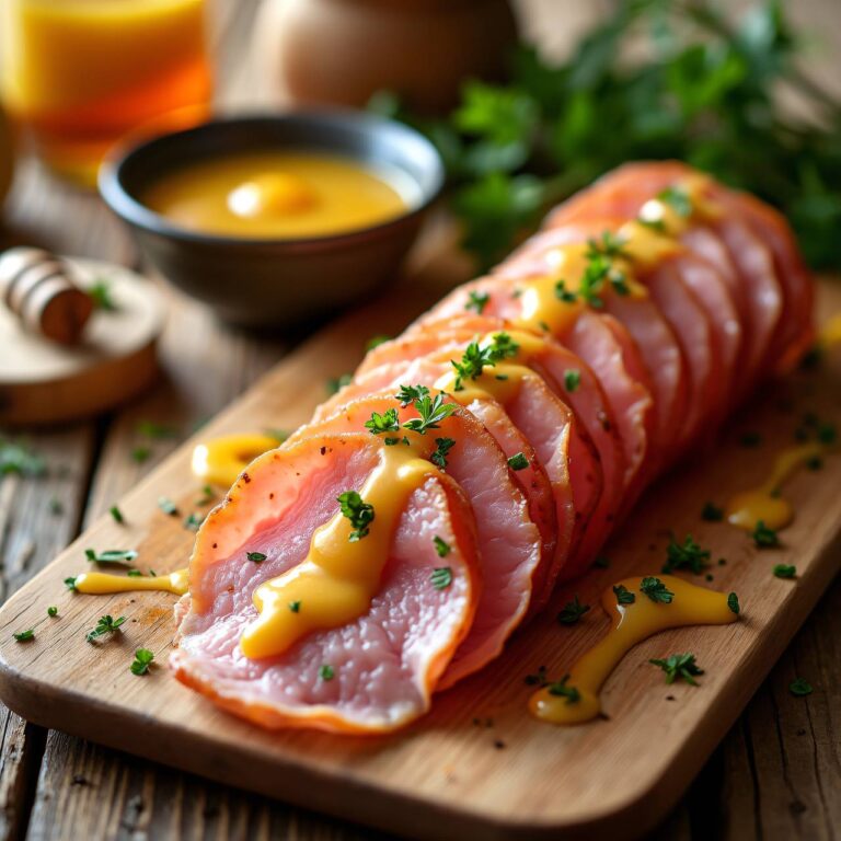 Rollschinken an süsser Senfsauce Rezept