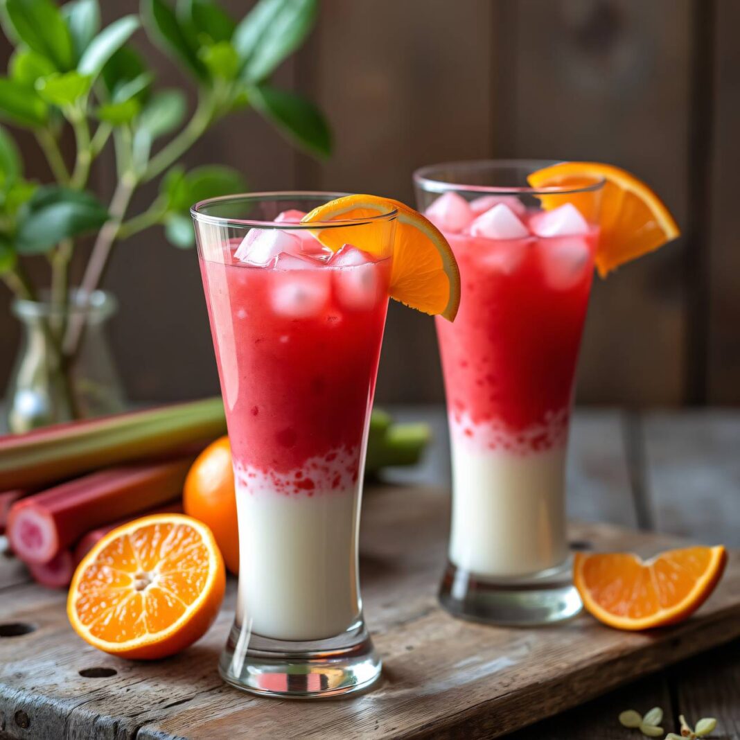 Rosa Rhabarber-Flip Rezept Rosa Rhabarber-Flip Rezept