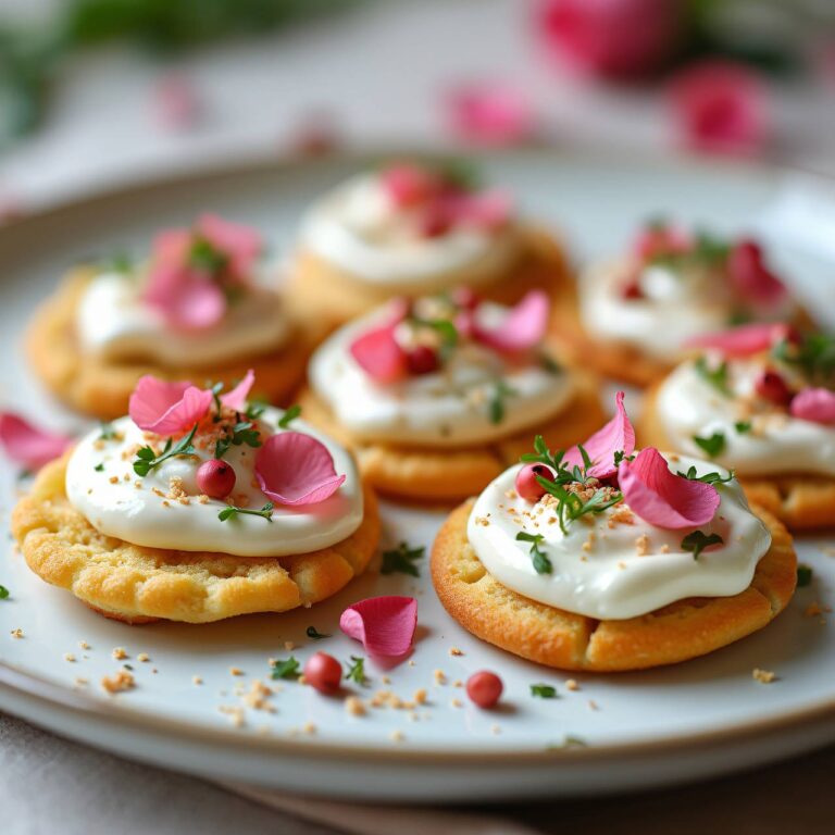 Rosen-Frischkäse auf Champagner-Blinis Rezept