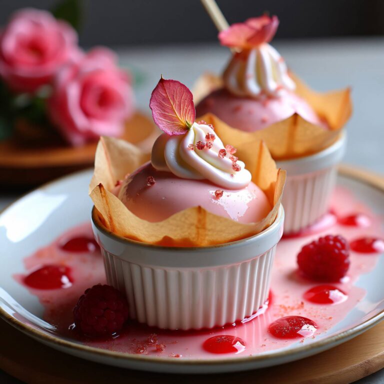 Rosen-Soufflé-Eis Rezept