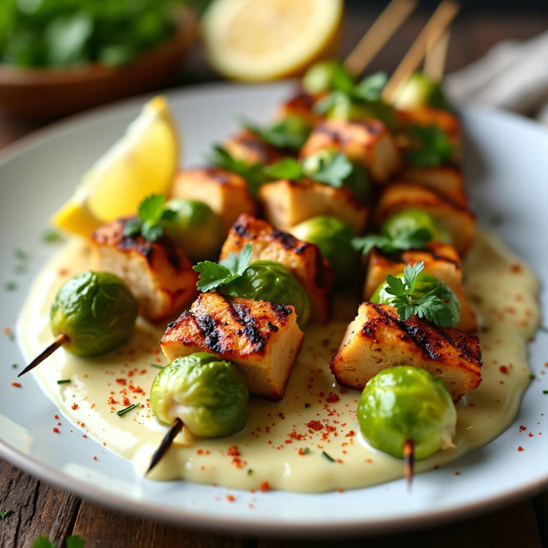 Rosenkohl-Hühnerspieß (Low Carb) Rezept Rosenkohl-Hühnerspieß (Low Carb) Rezept