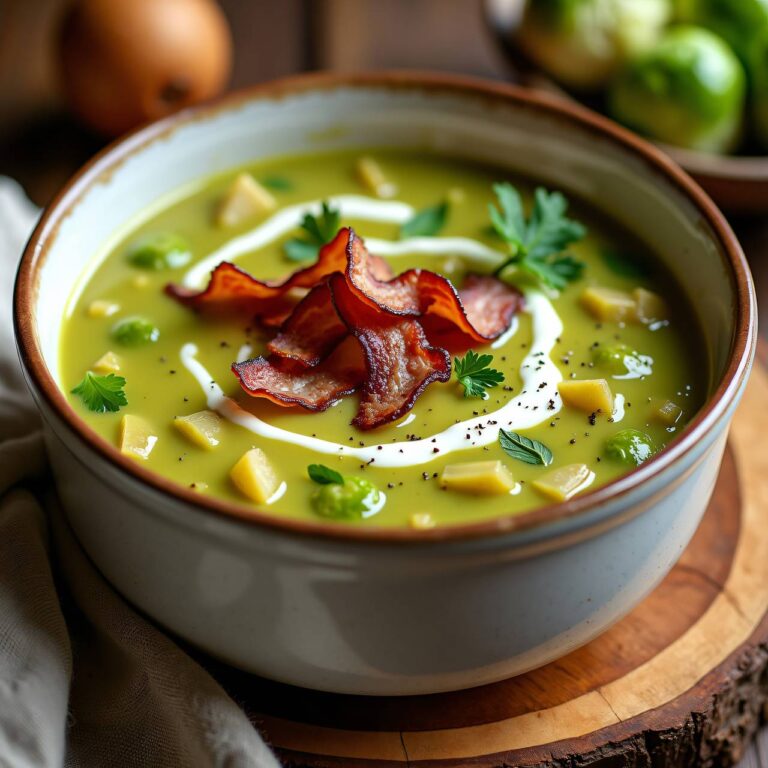 Rosenkohlsuppe mit Speck Rezept
