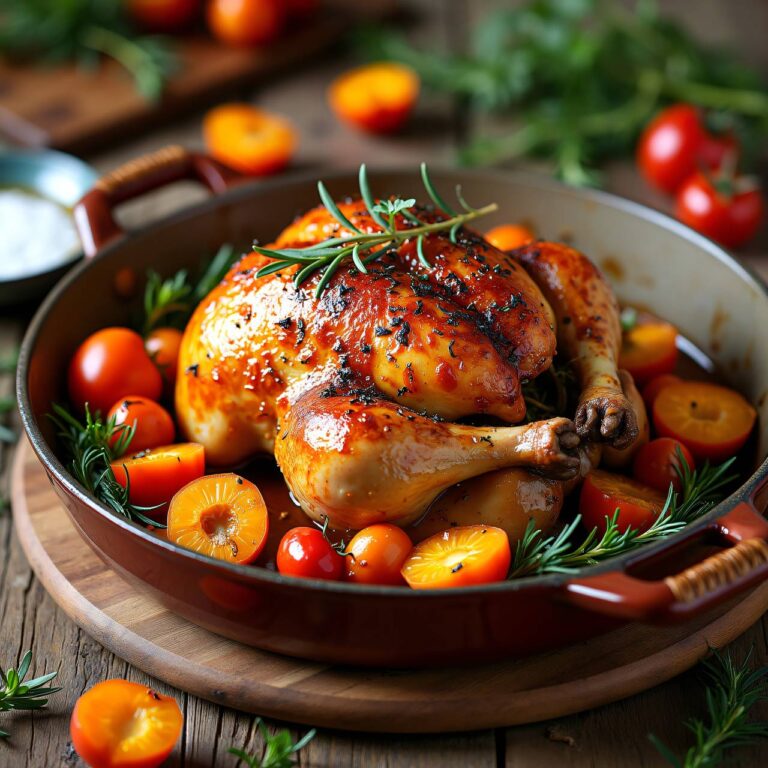 Rosmarin-Hühner mit Aprikosen-Tomaten Rezept