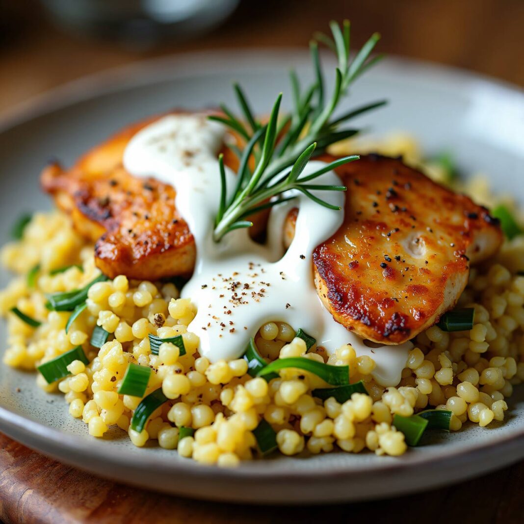 Rosmarin-Hühner mit Lauch-Couscous Rezept Rosmarin-Hühner mit Lauch-Couscous Rezept