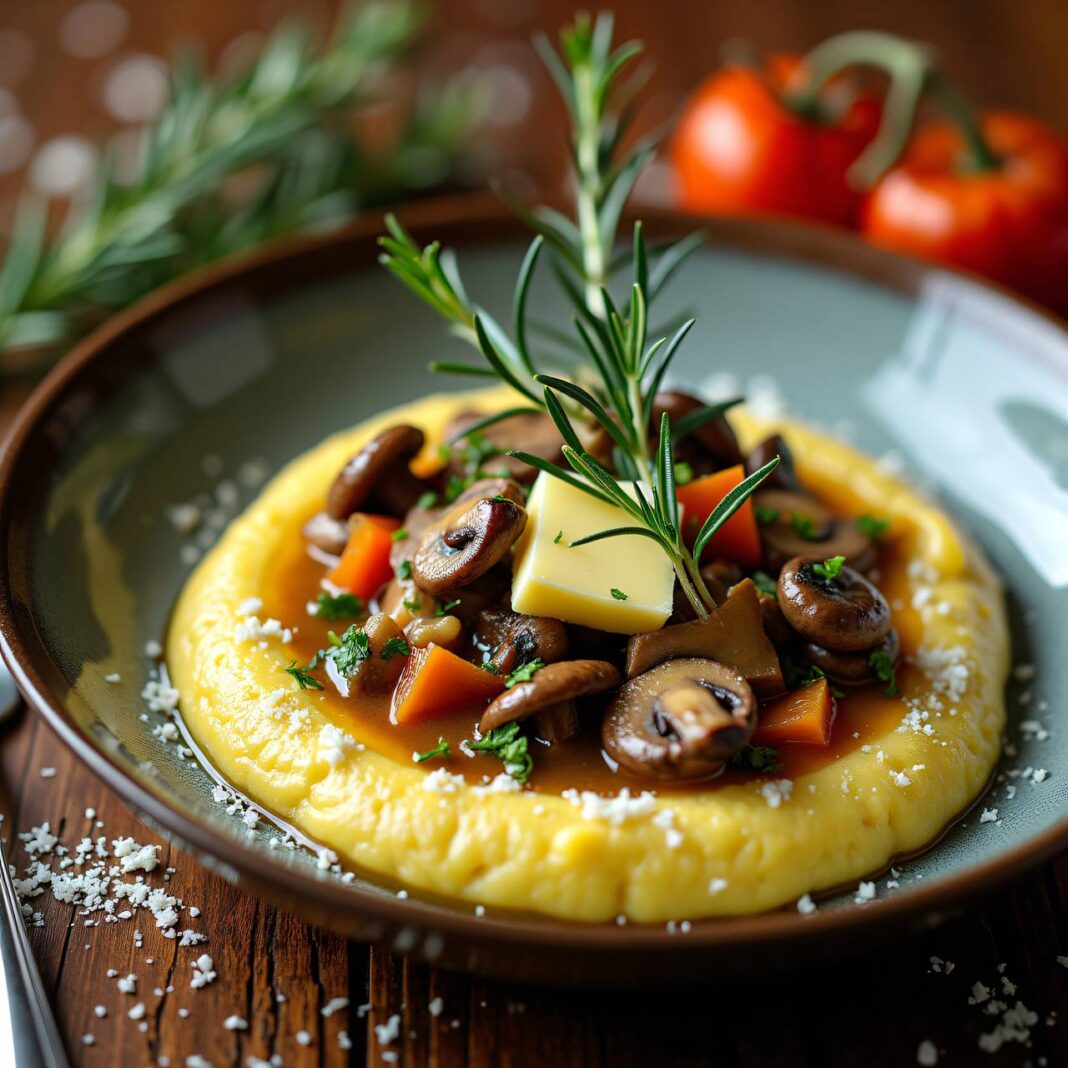 Rosmarin-Polenta mit Pilzragout Rezept Rosmarin-Polenta mit Pilzragout Rezept