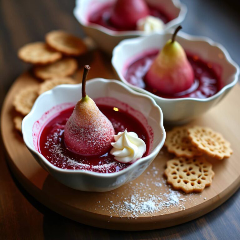 rote Rüben-Birnen mit Zimtrahm und Tuiles Rezept
