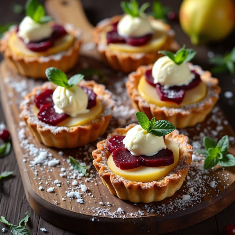 rote Rüben-Birnen-Tartelettes Rezept