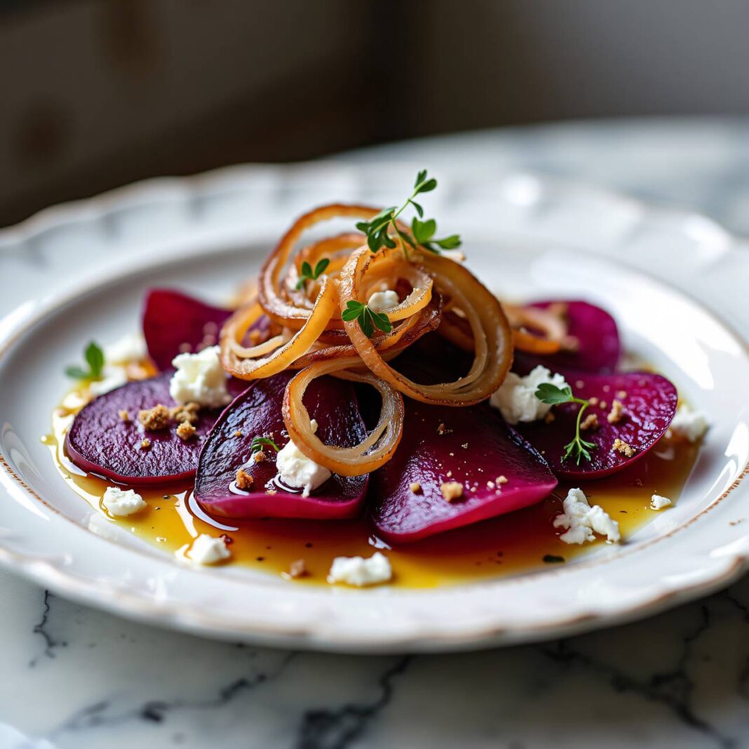 rote Rüben-Frischkäse-Carpaccio Rezept rote Rüben-Frischkäse-Carpaccio Rezept