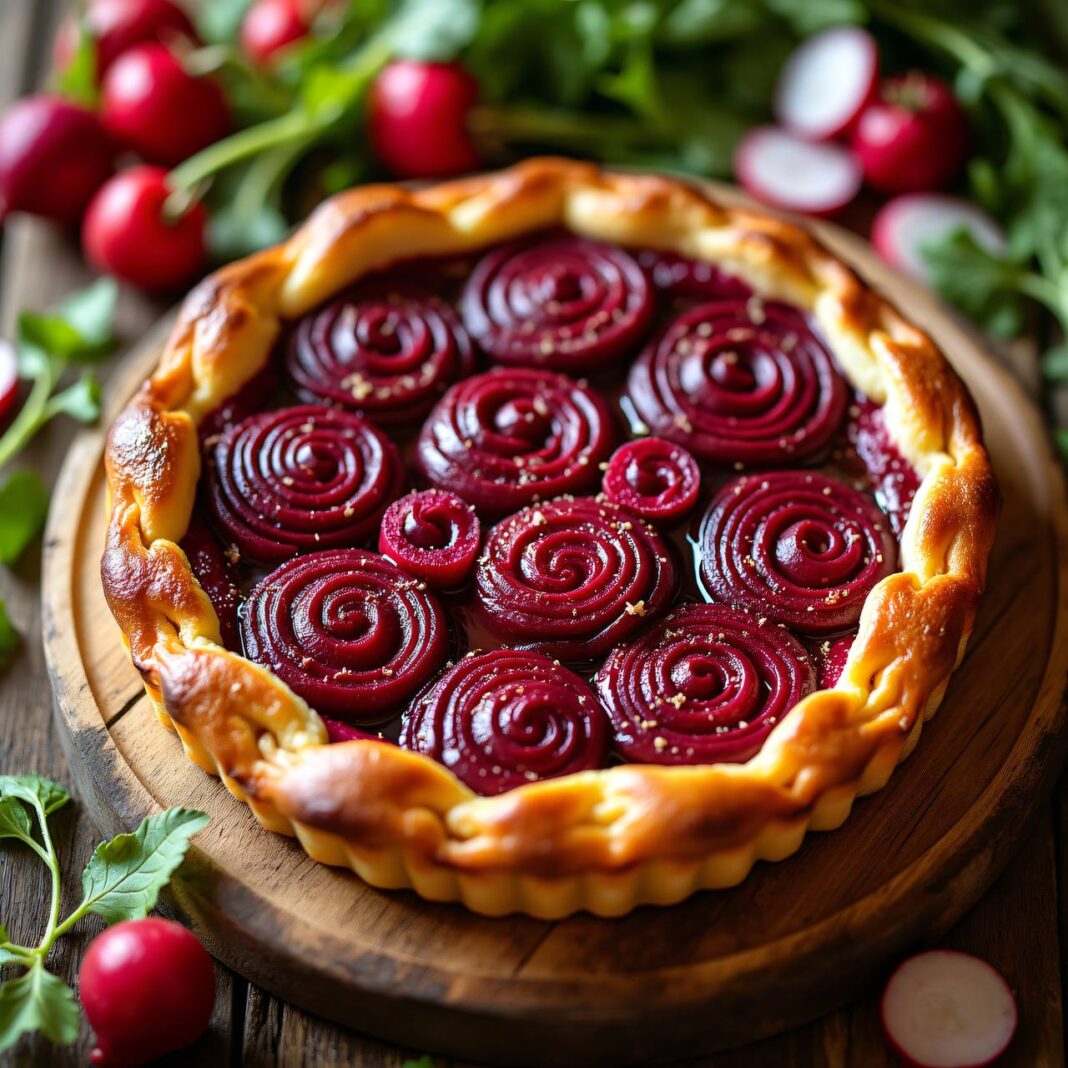 rote Rüben-Käse-Tarte mit Salatgarnitur Rezept rote Rüben-Käse-Tarte mit Salatgarnitur Rezept
