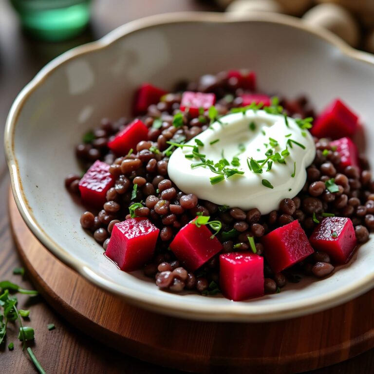 rote Rüben-Linsen-Gemüse mit Meerrettich Rezept