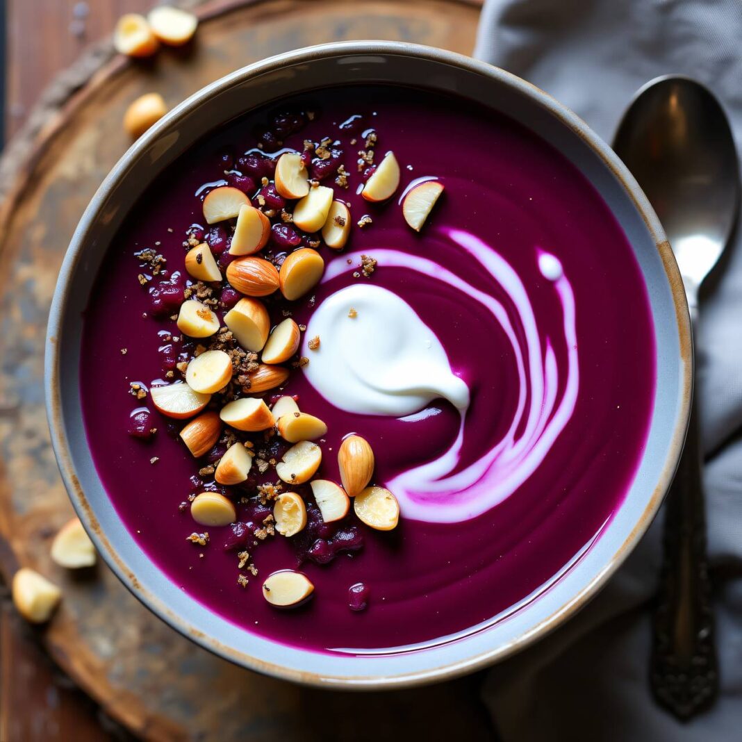 Rotkohlsüppchen mit Pinienkernen Rezept Rotkohlsüppchen mit Pinienkernen Rezept